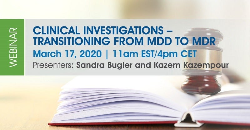 Upcoming webinar: Clinical Investigations – Transitioning From MDD to MDR