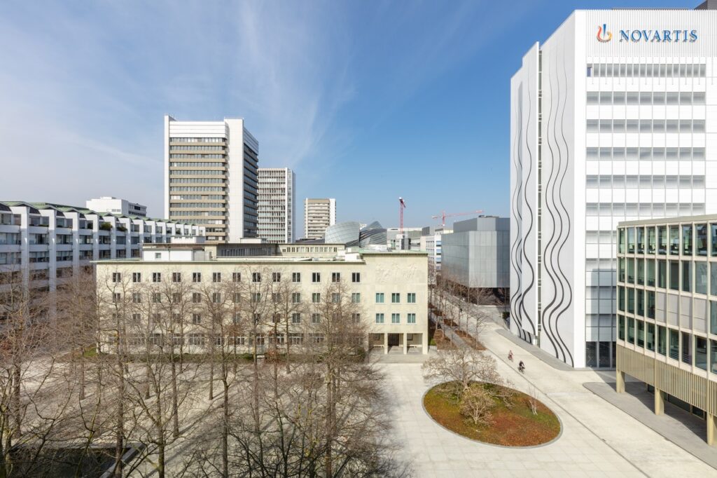 View on Novartis Campus, Forum 1, Banting 1 and Fabrikstrasse. Credit: Novartis AG.