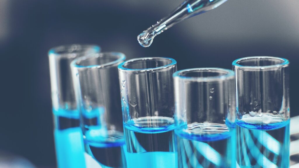 Glass,Laboratory,Chemical,Test,In,Lap,Room.,Science,Concept